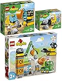 Lego Duplo 3er Set: 10990 Baustelle mit Baufahrzeugen, 10931 Bagger und Laster & 10930 Radlader