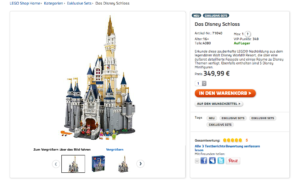 Lego Disney Schloss aus dem Lego Store